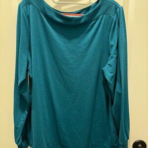 Croft & Barrow from Kohls Dark Teal Long Sleeve Boat Neck Shirt XL